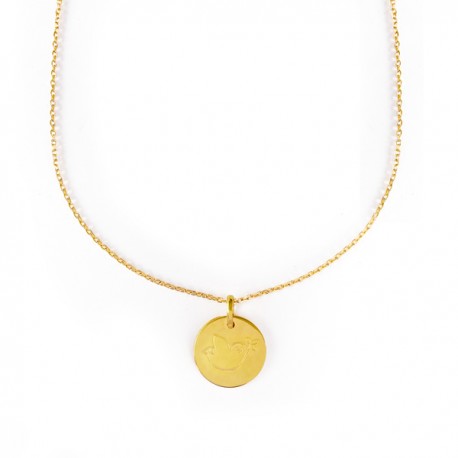Collier chaîne médaille Esprit-Saint 15 mm plaqué or - Colliers et sautoirs Godsavetheking