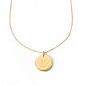 Collier chaîne médaille Esprit-Saint 20 mm plaqué or