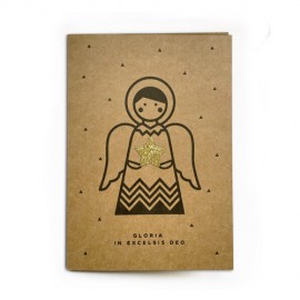 Carte Ange et son étoile dorée avec enveloppe kraft - 12,7 x 17.8 cm - Images et cartes religieuses papeterie religieuse Gods...