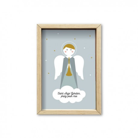 Cadre bois Saint Ange gardien - 16 x 11 cm - Cadres religieux objets religieux God save the king