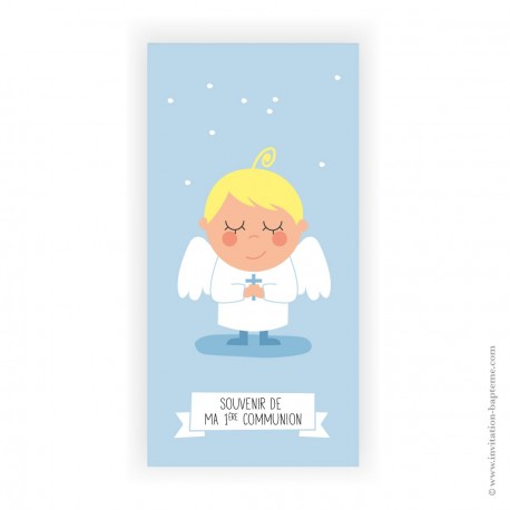 Signet de Communion avec le Communiant garçon - Images et signets de Communion Godsavetheking