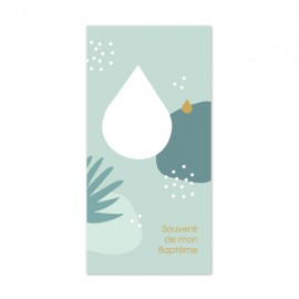 Signet de Baptême goutte d'eau fond vert - Images et signets de Baptême Godsavetheking