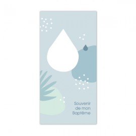 Signet de Baptême goutte d'eau fond bleu - Images et signets de Baptême Godsavetheking