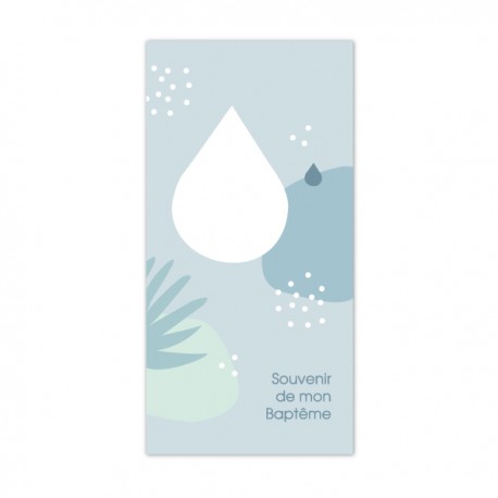 Signet de Baptême goutte d'eau fond bleu - Images et signets de Baptême Godsavetheking