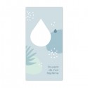 Signet de Baptême goutte d'eau fond bleu