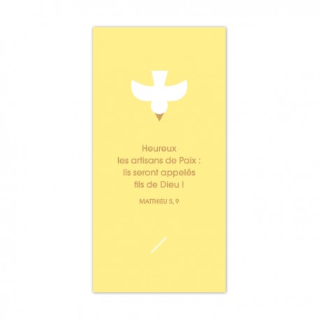 Signet religieux les Béatitudes " Heureux les artisans de Paix " - Signets religieux papeterie religieuse Godsavetheking