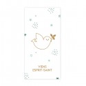 Signet religieux Viens Esprit-Saint doré avec ses étoiles vertes
