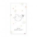 Signet religieux Viens Esprit-Saint gris avec ses étoiles roses