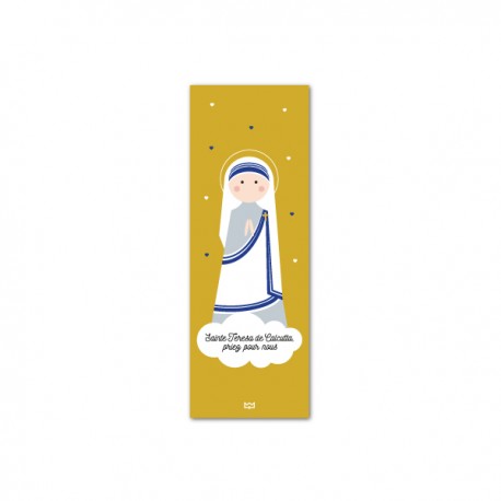 Marque-Page Sainte Mère Teresa de Calcutta avec sa prière - 5 x 14 cm - Signets religieux papeterie religieuse God save the king