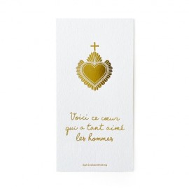 Signet religieux Sacré-Cœur en Or à chaud format 6 x 12 cm - Signets religieux papeterie religieuse God save the king