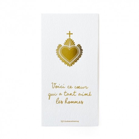 Signet religieux Sacré-Cœur en Or à chaud - Signets religieux papeterie religieuse Godsavetheking