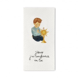 Signet religieux Jésus j'ai confiance en toi avec enfant en adoration - Signets religieux papeterie religieuse Godsavetheking