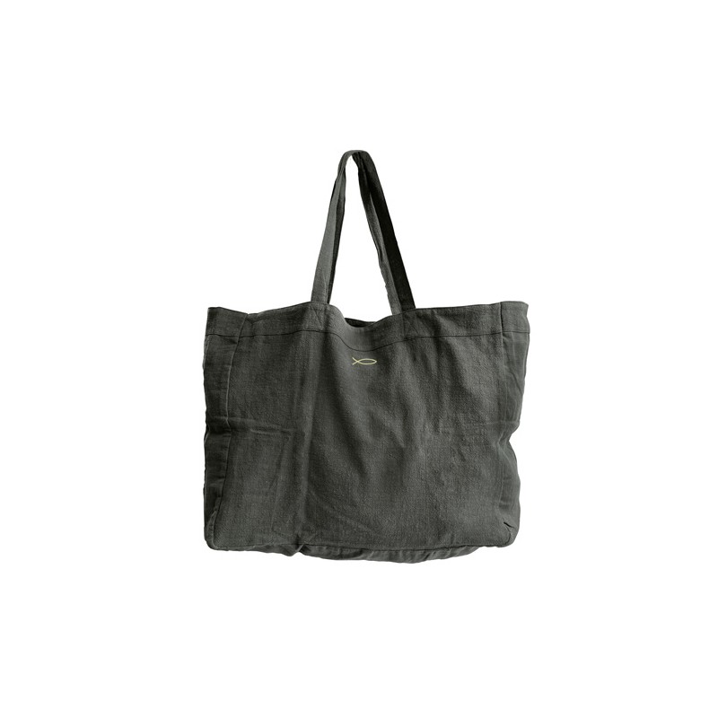 Grand Cabas 100 Lin kaki avec Ichthus dor brod Accessoires de