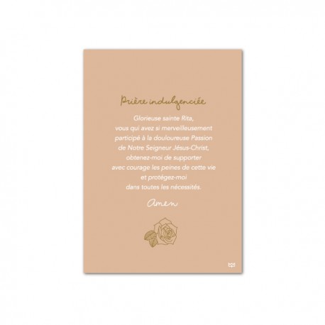 Carte postale prière indulgenciée Sainte Rita - Images et cartes religieuses papeterie religieuse Godsavetheking