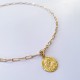 Collier médaille Vierge à l'enfant 18 mm et chaîne forçat plaqués or - Colliers et sautoirs Godsavetheking