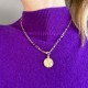 Collier médaille Vierge à l'enfant 18 mm et chaîne forçat plaqués or - Colliers et sautoirs Godsavetheking