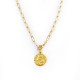 Collier médaille Vierge à l'enfant 18 mm et chaîne forçat plaqués or - Colliers et sautoirs Godsavetheking