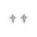 Boucles d'oreilles puce croix argent et zirconium