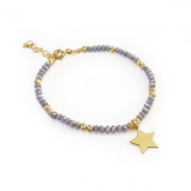Bracelet étoile du berger dorée et perles cristal