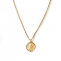 Collier médaille ciselée Vierge Marie 17 mm et chaîne vénitienne plaqués or