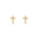 Boucles d'oreilles puces croix plaquées or et zirconium - Boucles d'oreilles Godsavetheking