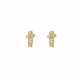 Boucles d'oreilles puces croix plaquées or et zirconium - Boucles d'oreilles Godsavetheking