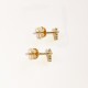 Boucles d'oreilles puces croix plaquées or et zirconium - Boucles d'oreilles Godsavetheking