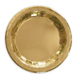 6 assiettes en carton Or metallisé - 23 cm - Décoration de Communion Godsavetheking