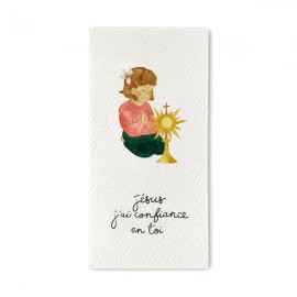 Signet religieux Jésus j'ai confiance en toi avec fille en adoration - Signets religieux papeterie religieuse Godsavetheking