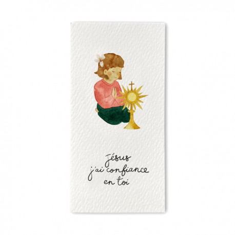 Signet religieux Jésus j'ai confiance en toi avec fille en adoration - Signets religieux papeterie religieuse Godsavetheking