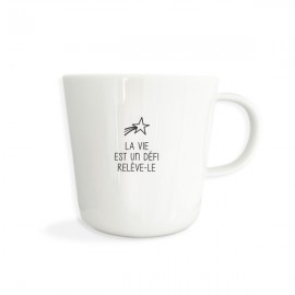 Mug porcelaine "La vie est un défi, relève-le" (Mère Teresa) - Mugs et timbales en porcelaine objets religieux God save the king