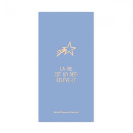Signet religieux lavande La vie est un défi, relève-le (Mère Teresa) - Signets religieux papeterie religieuse Godsavetheking