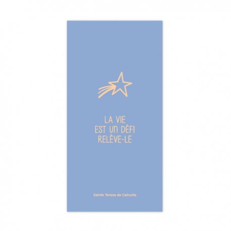 Signet religieux lavande La vie est un défi, relève-le (Mère Teresa) - Signets religieux papeterie religieuse Godsavetheking