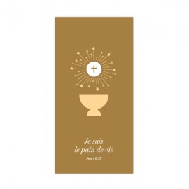 Signet de communion avec Ostensoir " Je suis le pain de vie " Saint Jean
