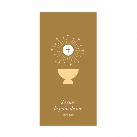 Signet de communion avec Ostensoir " Je suis le pain de vie " Saint Jean - Signets religieux papeterie religieuse Godsavetheking
