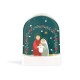 Grande boule à neige Sainte Famille paillettes dorées | Fabrication Artisanale Française - Boules à neige objets religieux Go...