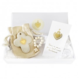 Box cadeau avec ses 3 créations Sacré-Cœur Or et blanc - Tous nos produits God save the king