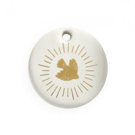 Médaillon de berceau en porcelaine Esprit-Saint - 5 cm