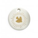Médaillon de berceau en porcelaine Esprit-Saint - 5 cm