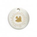 Médaillon de berceau en porcelaine Esprit-Saint - 5 cm