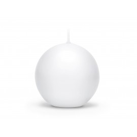 Bougie sphère blanche mate - 6 cm - Décoration de table et boîtes de dragées God save the king