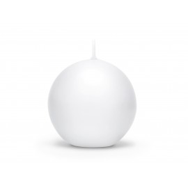 Bougie sphère blanche mate - 6 cm - Bougies neuvaine ou veilleuse objets religieux God save the king