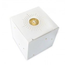 Boite à dragées de Communion - Ostensoir avec laminage doré - Décoration de Communion Godsavetheking