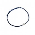 Bracelet double fils bleu marine avec croix plaqué argent - Taille réglable
