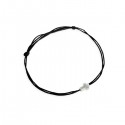 Bracelet noir avec croix plaqué argent - Taille réglable