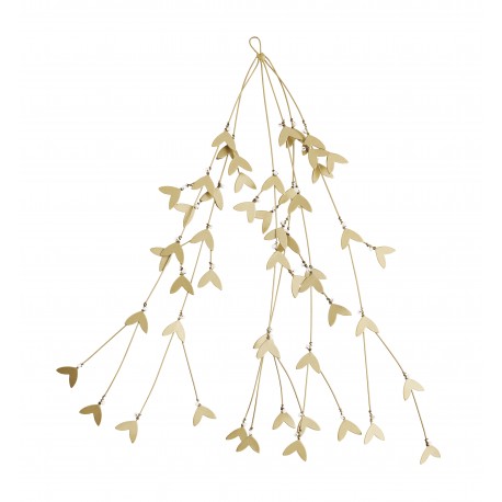 ♥ Suspension rameau d'olivier en métal doré 60 cm - Décoration de Fête Godsavetheking