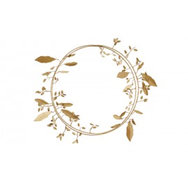 ♥ Couronne de l'avent décorative métal doré 35 cm