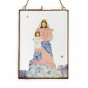 Cadre Notre-Dame des Victoires – Laiton doré & reproduction aquarelle 21 x 29 cm