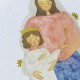 Cadre Notre-Dame des Victoires – Laiton doré & reproduction aquarelle 21 x 29 cm - Cadres religieux objets religieux God save...