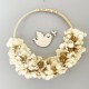 Couronne murale FAUSTINE en fleurs séchées Hortensia et houblon avec suspension Esprit-saint - Cadeaux de Baptême fille et ga...